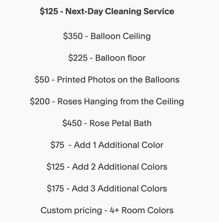 Add On Extra Services