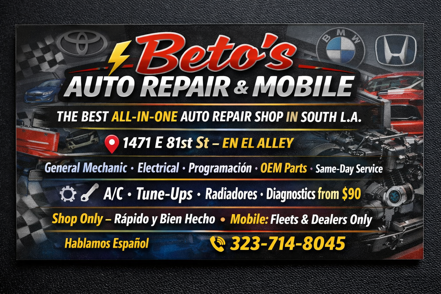 Beto’s Auto Repair Shop &amp; Mobile Mechanic - South L.A.
