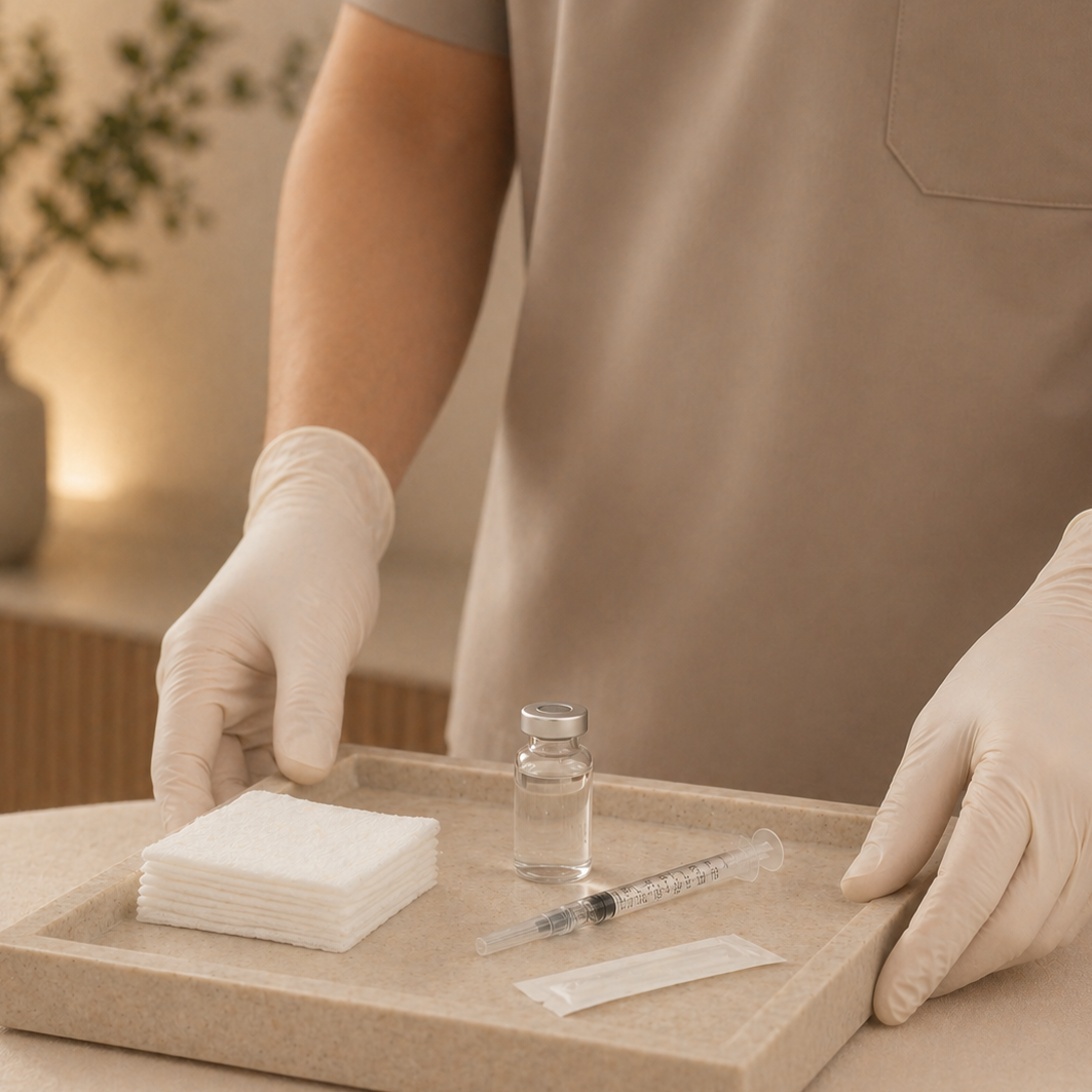 Sterile injectable treatment setup for concierge aesthetic appointments in Chicago