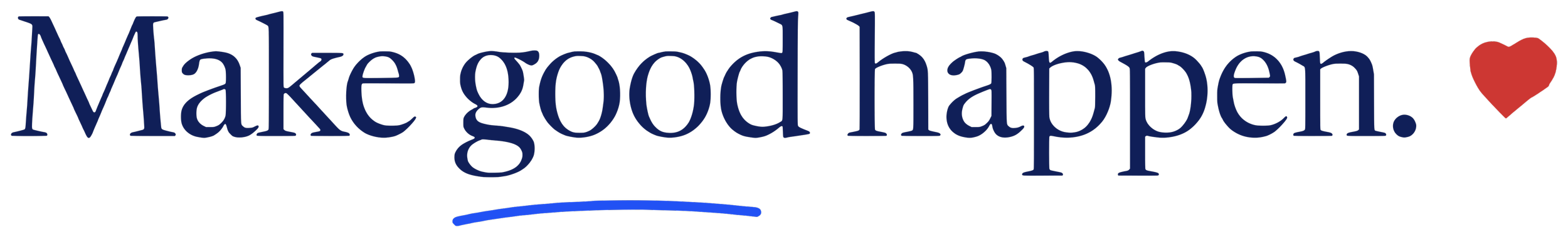 The words "Make good happen" in blue text with a red heart at the end.
