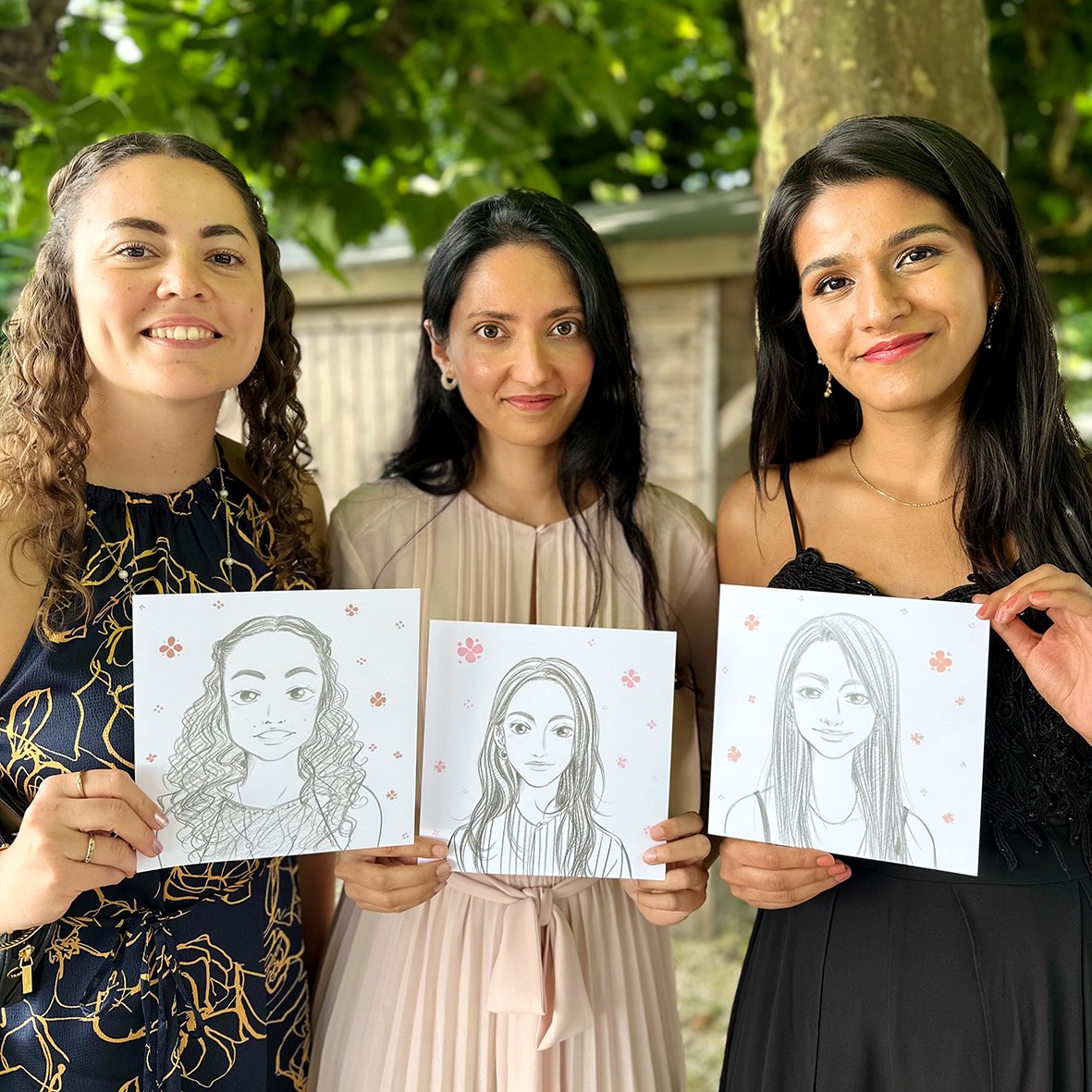 Manga Live Portraitzeichnung Hochzeit Christina Plaka