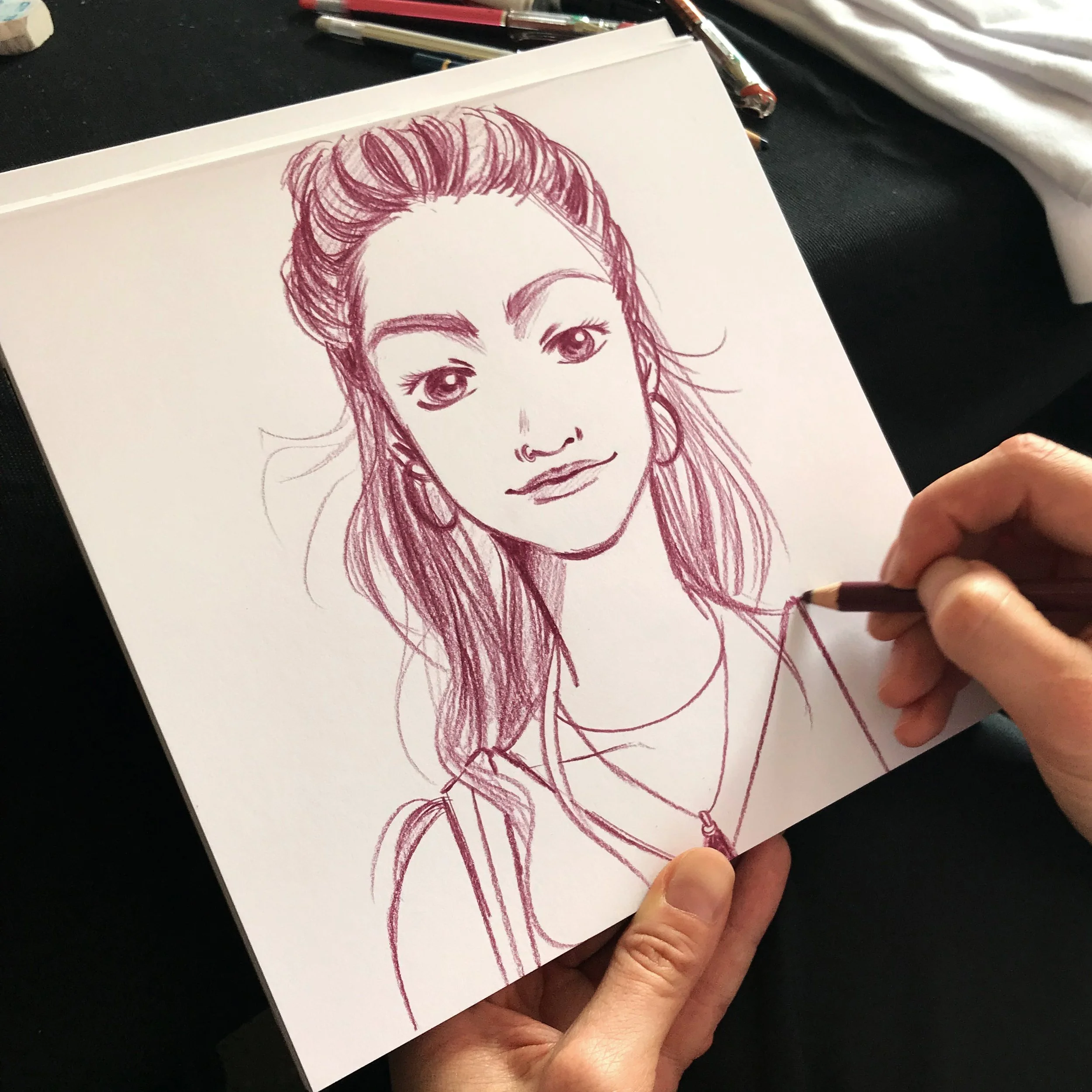 Manga Live Portraitzeichnung Christina Plaka