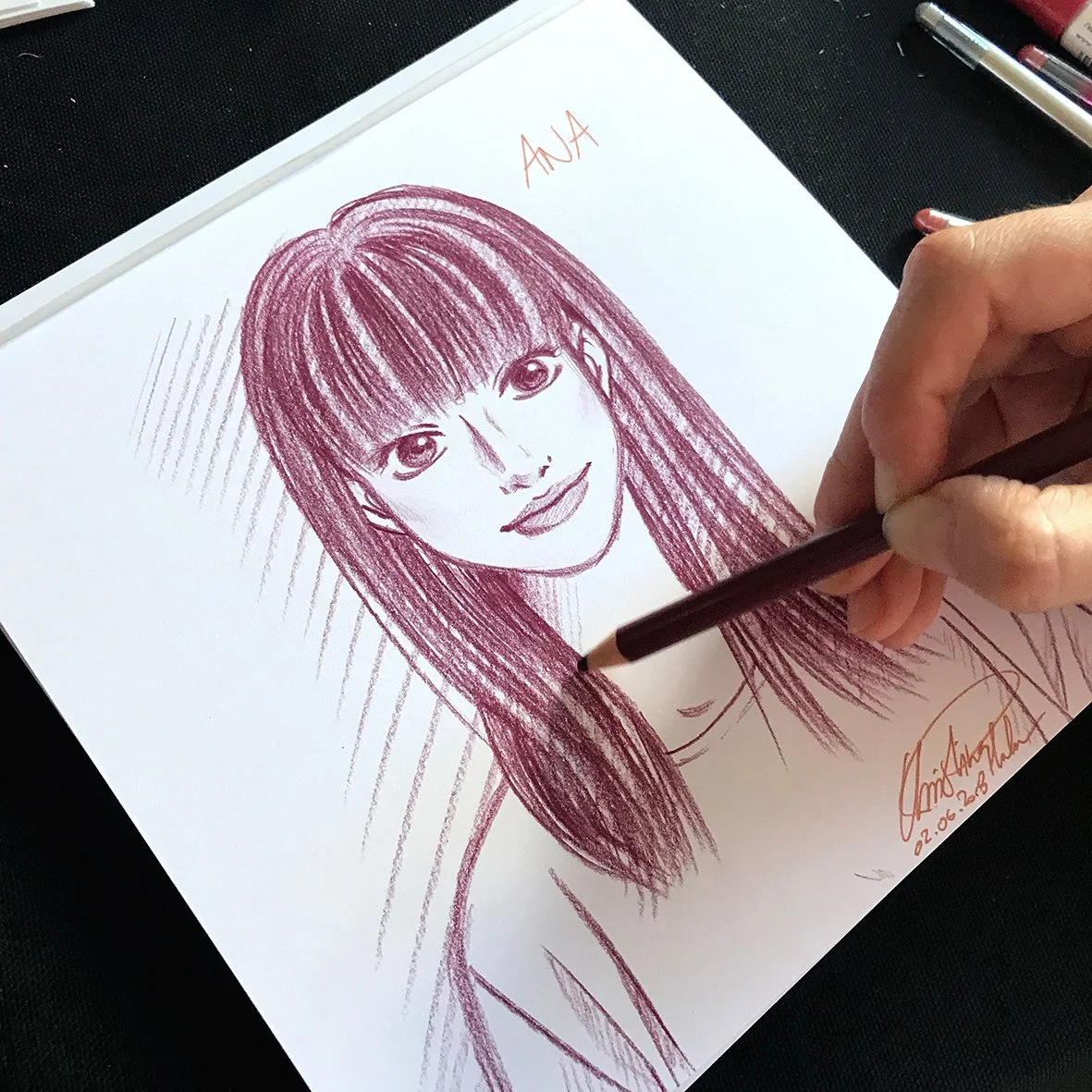 Manga Live Portraitzeichnung Christina Plaka