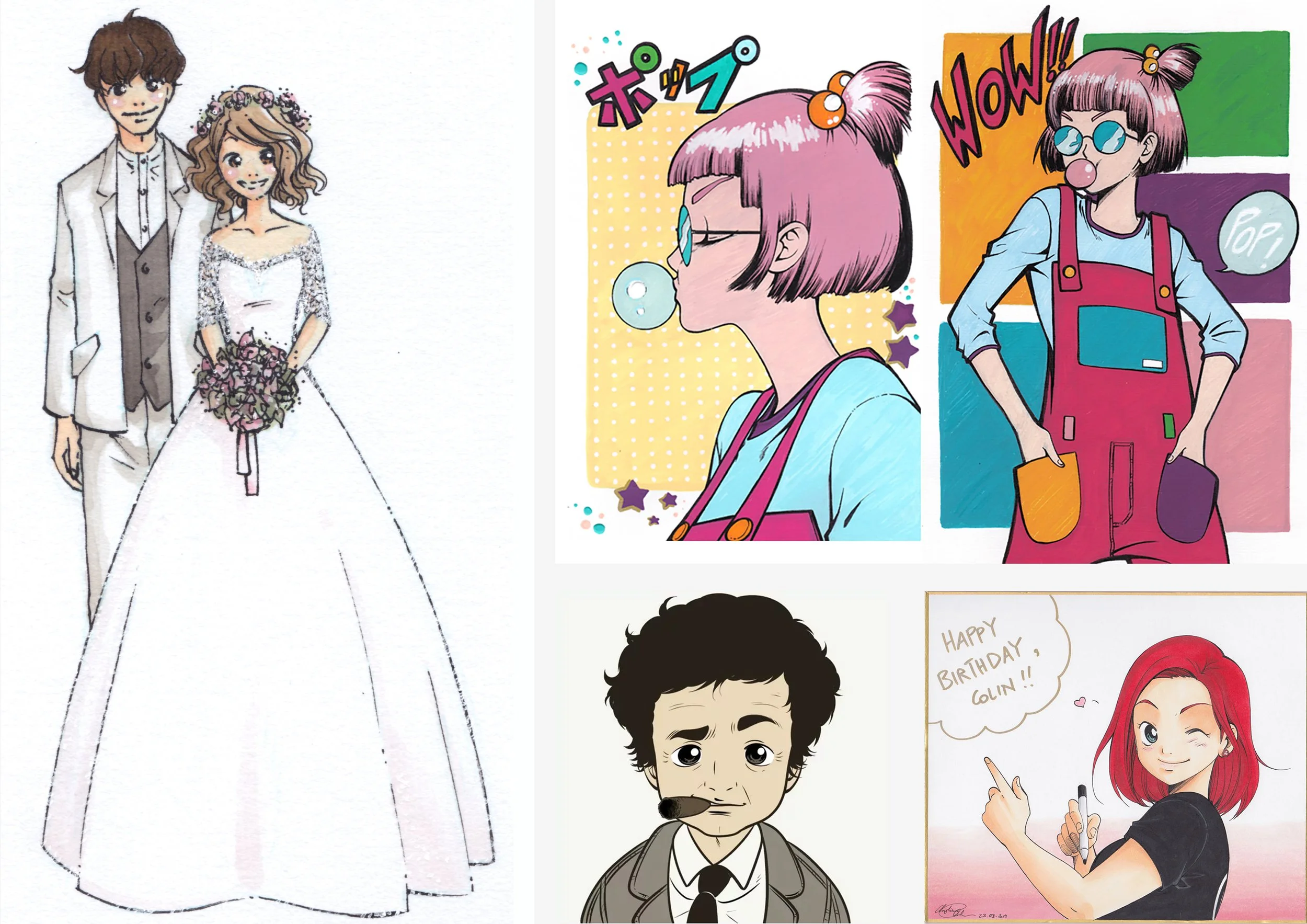 Manga Portrait Illustration edding Christina Plaka