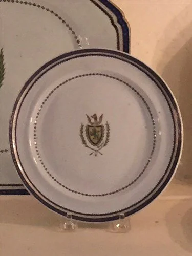 Chinese Export Porcelain Plate, Arms of Morgan
