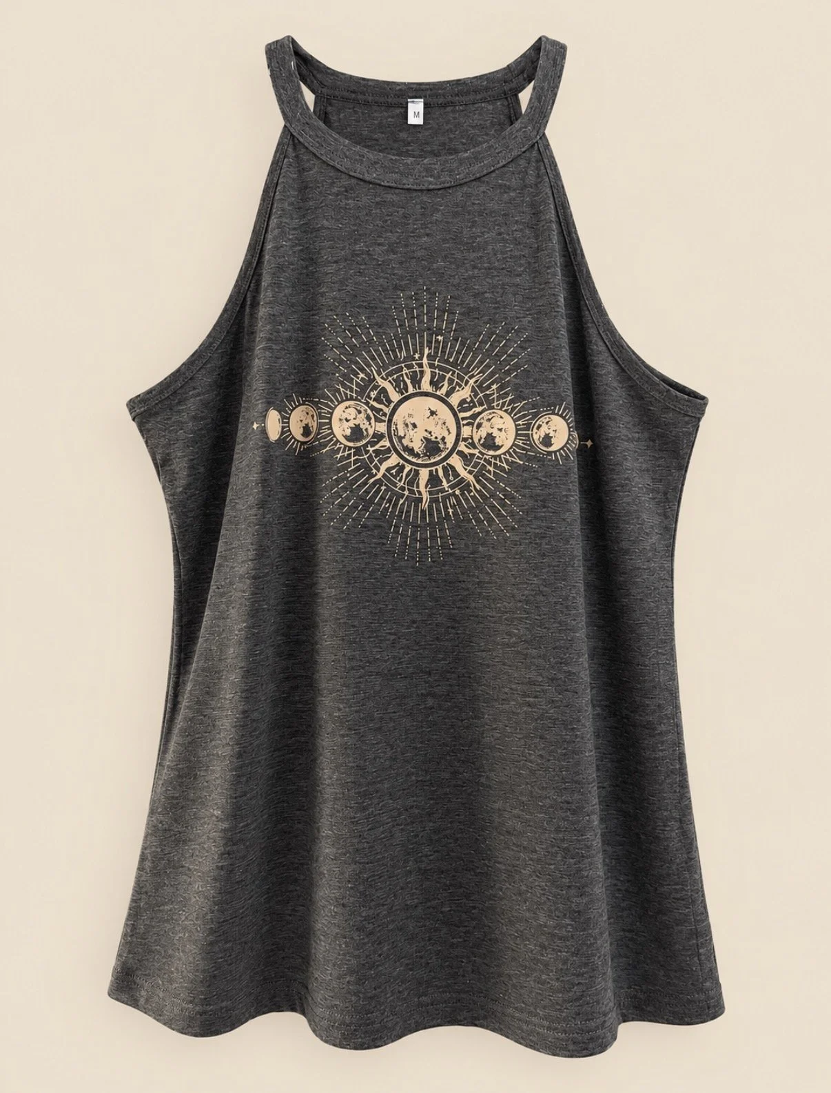 Sun Moon Halter Tank Top