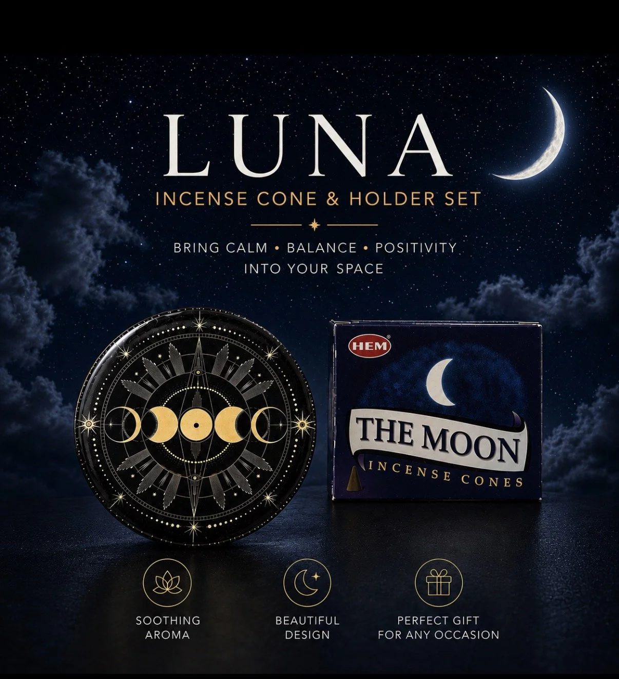 Incense Cone Moon Package