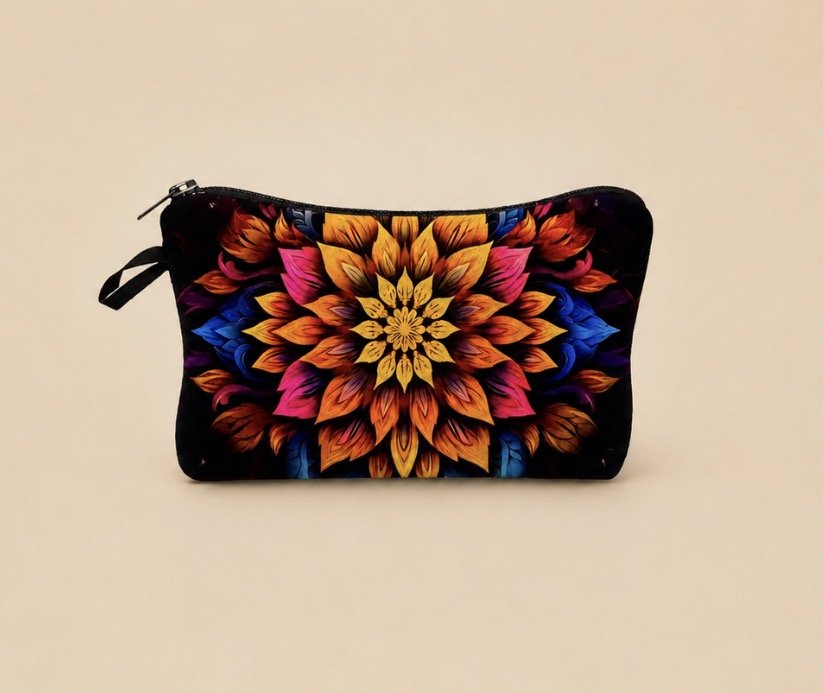 Mandala Flower Cosmetic Bag, Waterproof