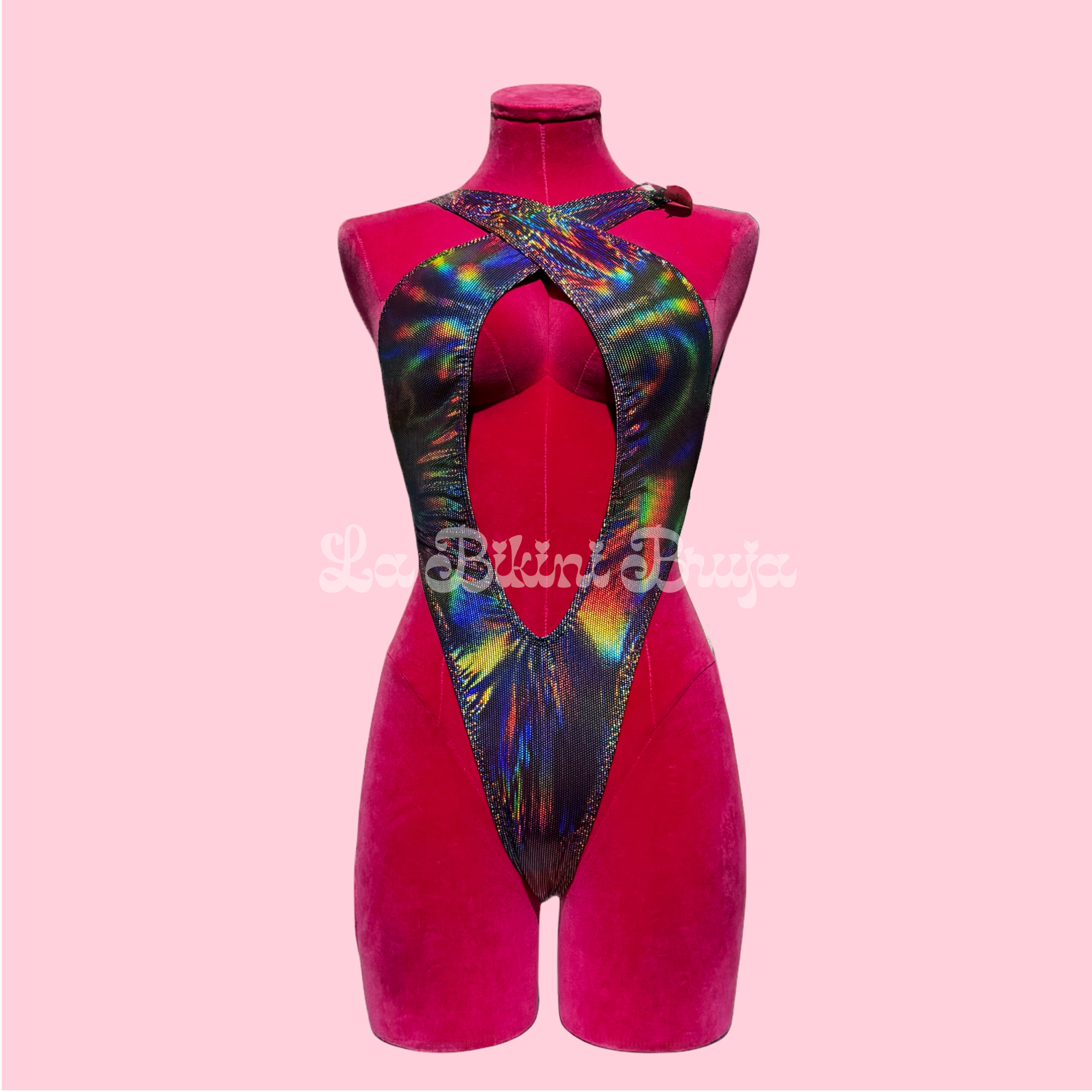 Valeria Cross Front Thong One Piece Rainbow