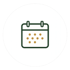 Calendar icon with dots representing dates