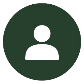 Default user profile icon with a white person silhouette on a dark green circular background.