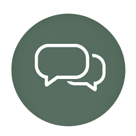 Icon of two speech bubbles indicating messaging or communication