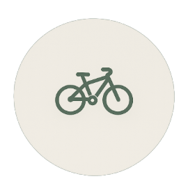Bicycle icon on a white circular background