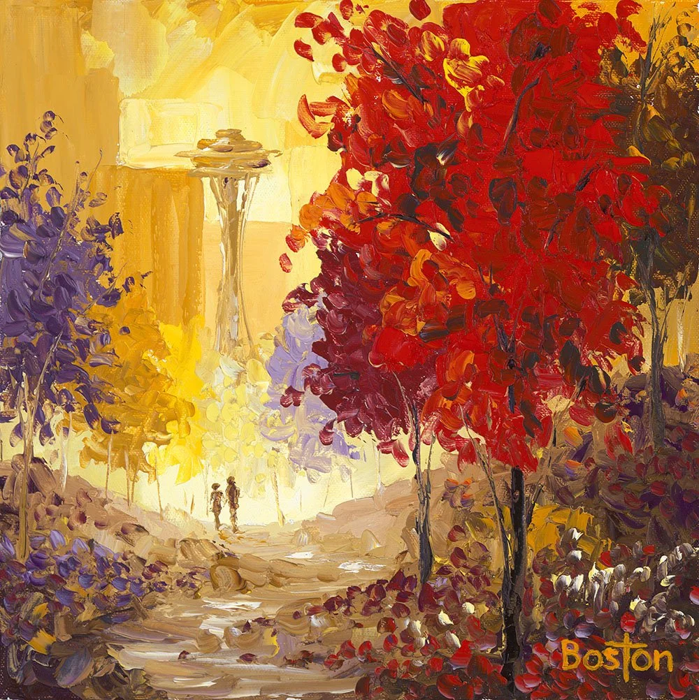 Seattle Fall-oil-painting-space needle-12x12 Eric Boston.jpg