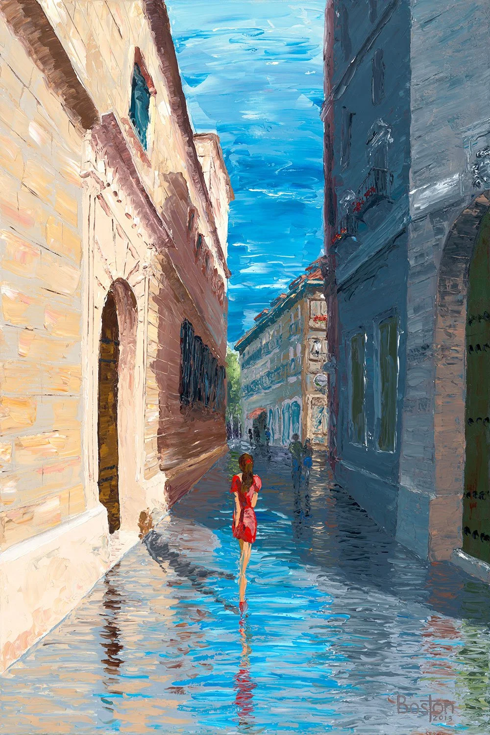 Morning-Rain-Astorga-Spain-oil-painting-24x36 Eric Boston.jpg