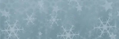 Light blue background with white snowflakes.