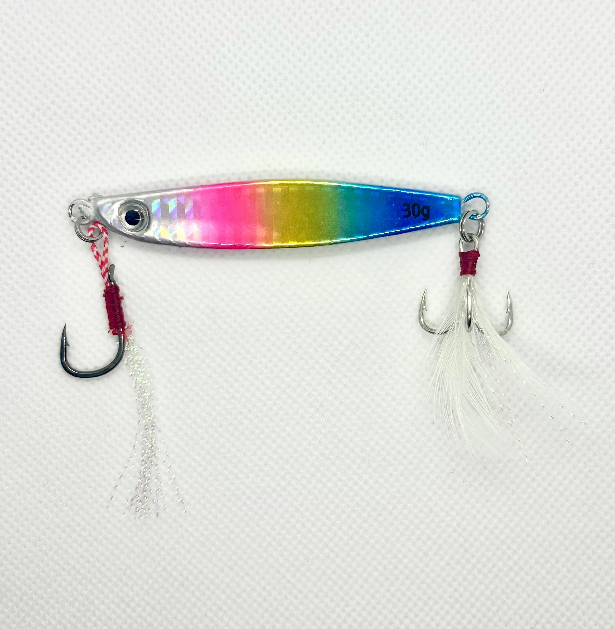 Double Hook Vibrant Multicolour Spinner Lure - 30g
