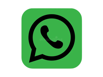 WhatsApp logo featuring a green speech bubble with a black telephone icon inside.