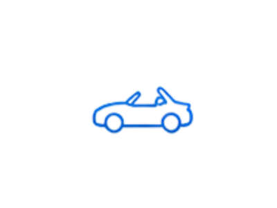 Neon outline of a sports car with a gradient blue background.