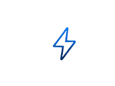 A blue lightning bolt symbol inside a circle.