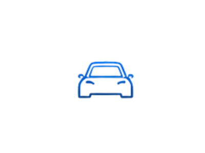 A neon sign of a car on a black background.