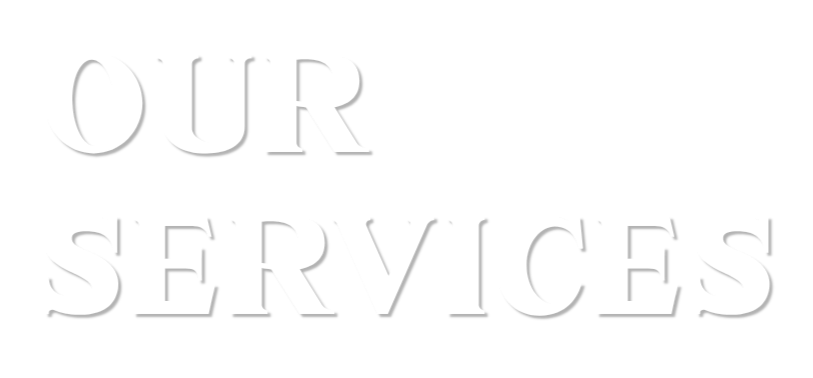 Black background with large white text that reads "OUR SERVICES."