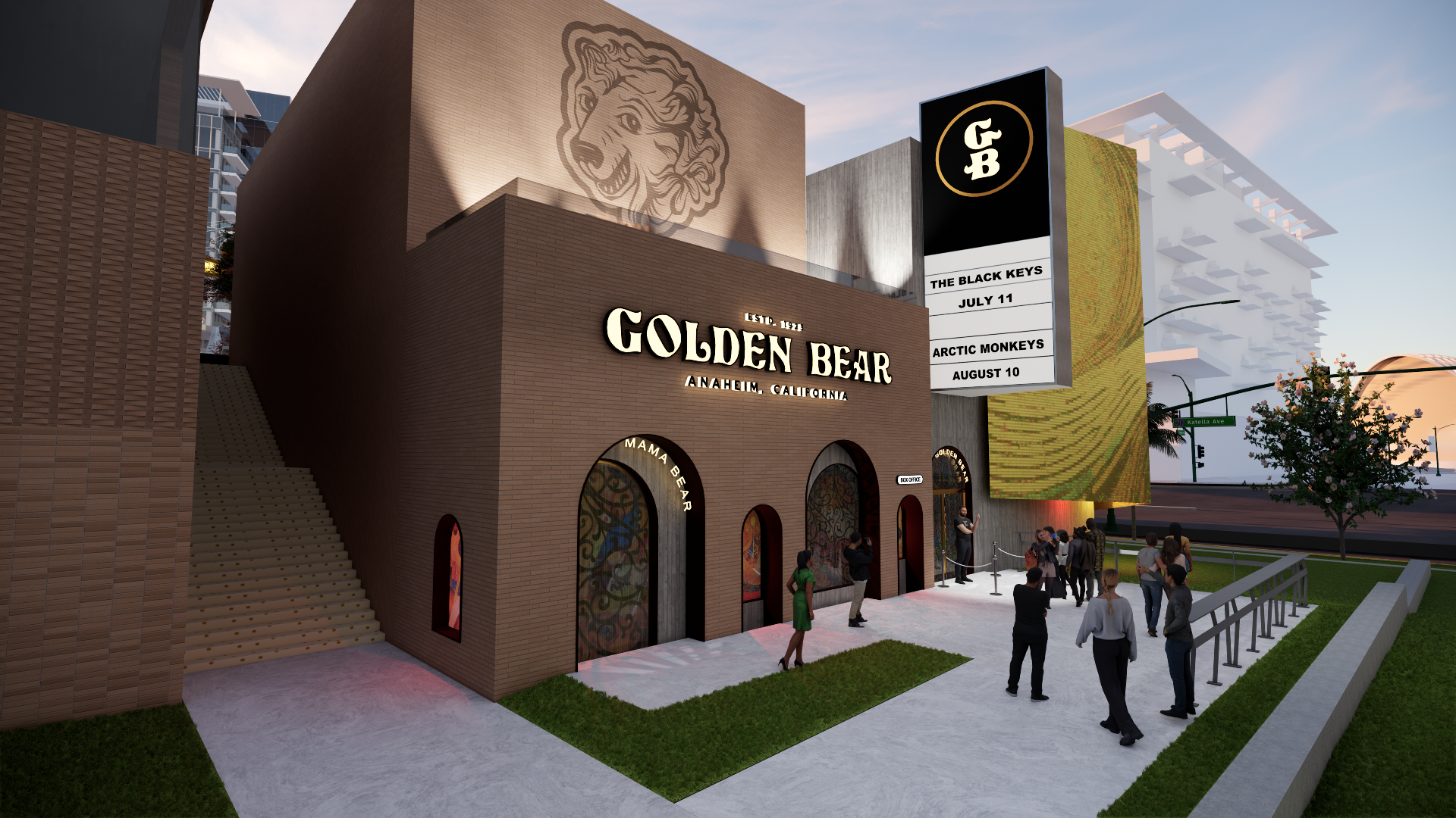 The exterior of the Golden Bear in Anaheim, California
