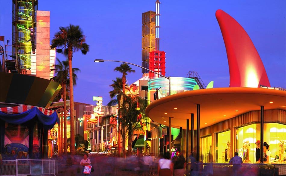 Nighttime exterior view at the Universal CityWalk