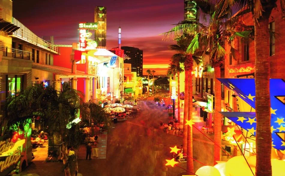 Nighttime exterior view at the Universal CityWalk
