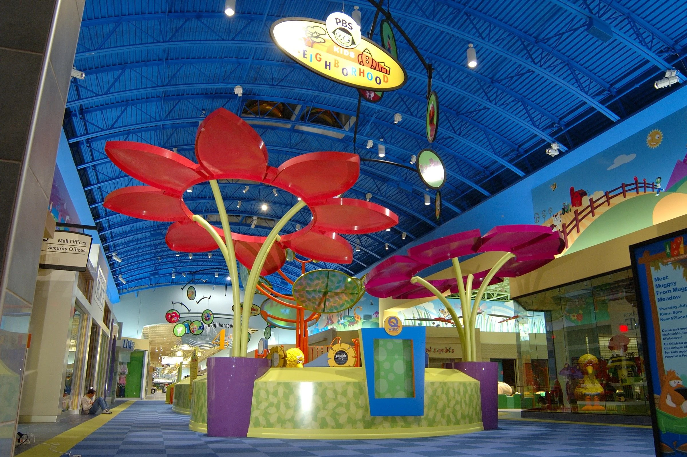 	
Interior of the PBS Kids Backyard play zones.