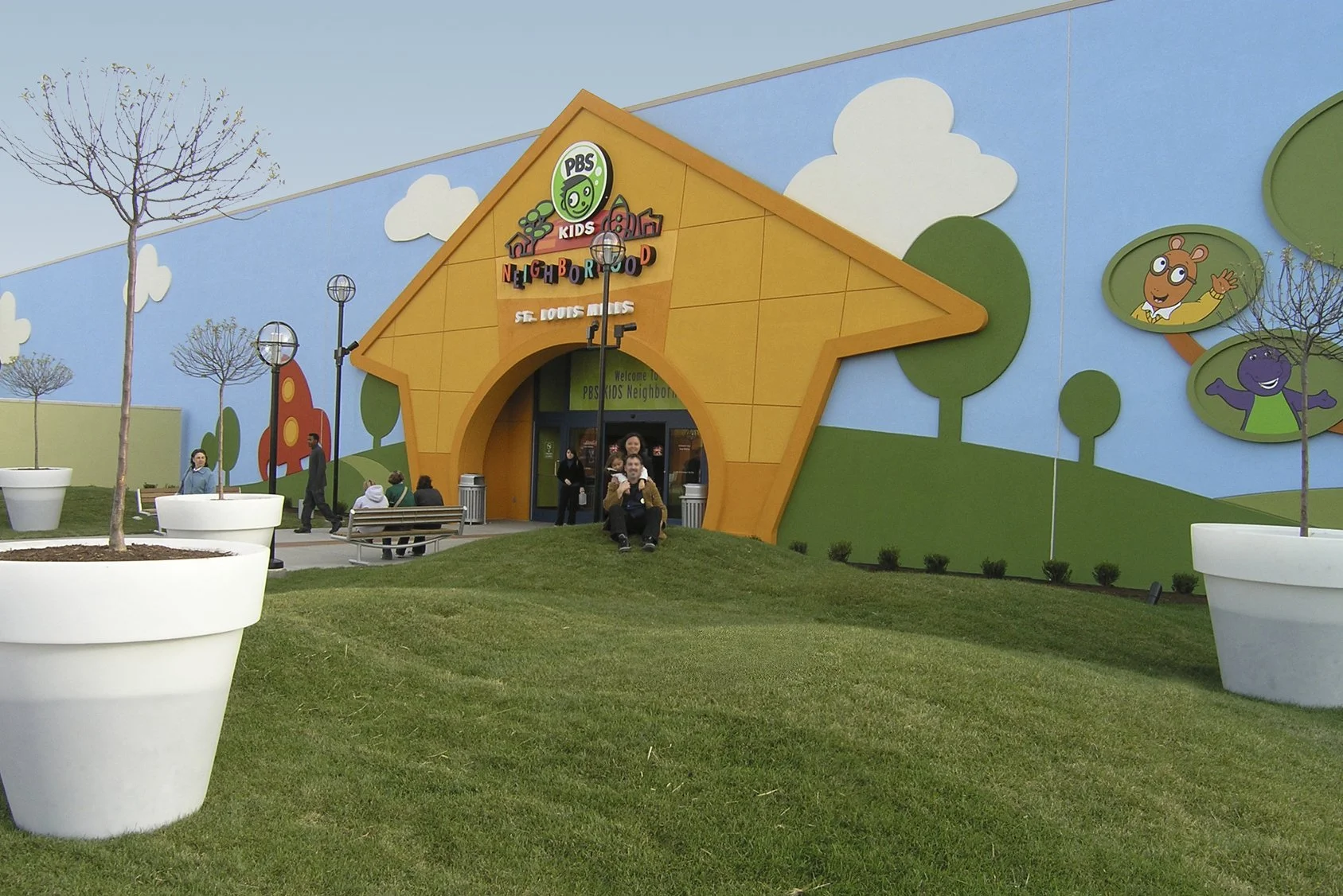 Exterior view of the PBS Kids Backyard play zones.