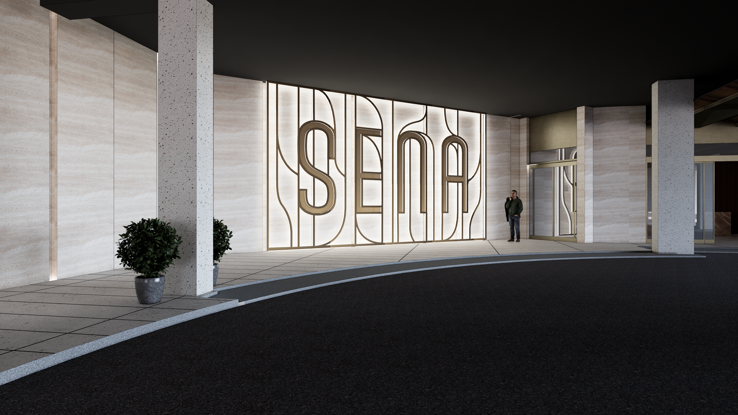 Entrance of the Sena Hotel 