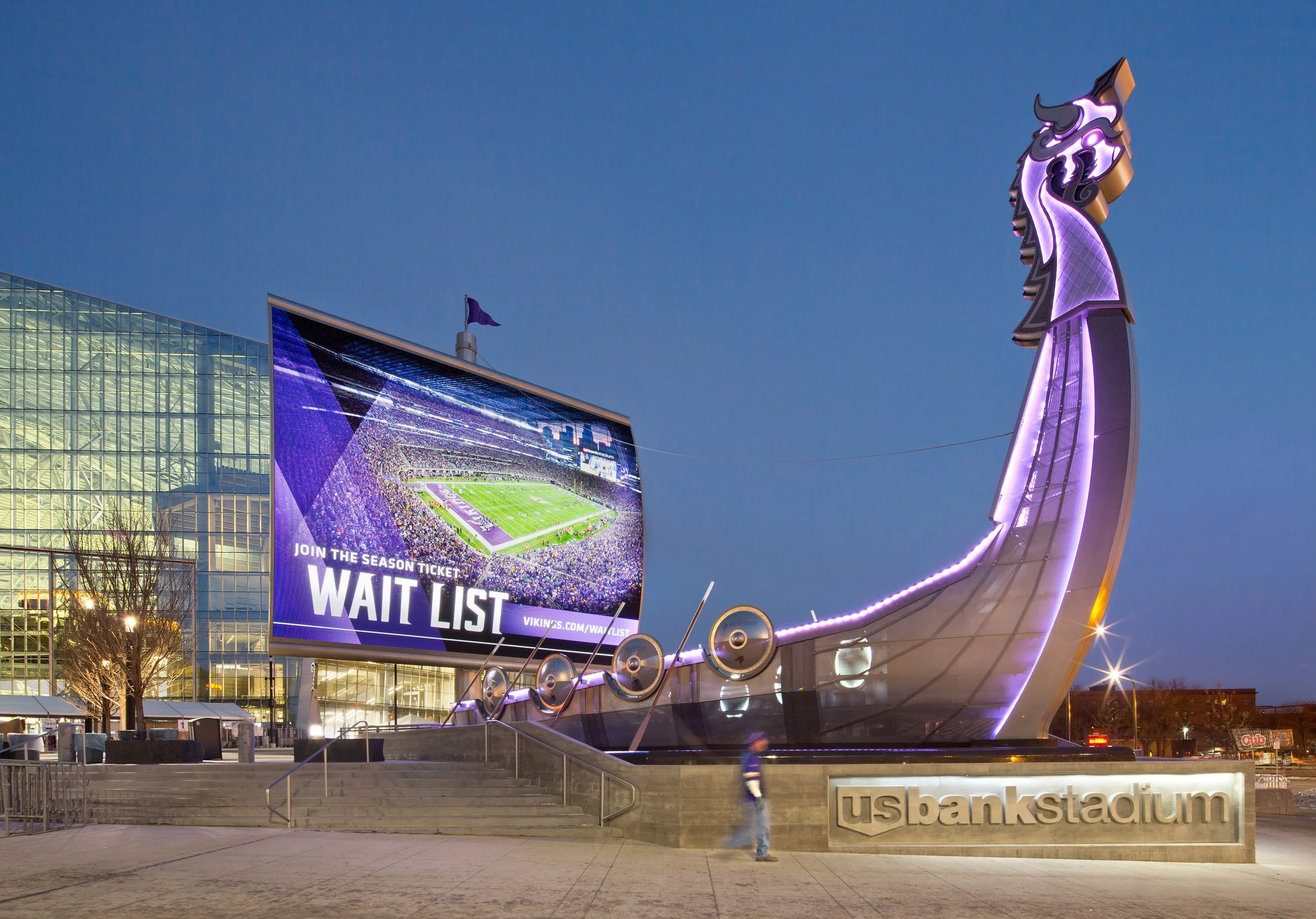 Night view of the Viking Legacy Ship exterior