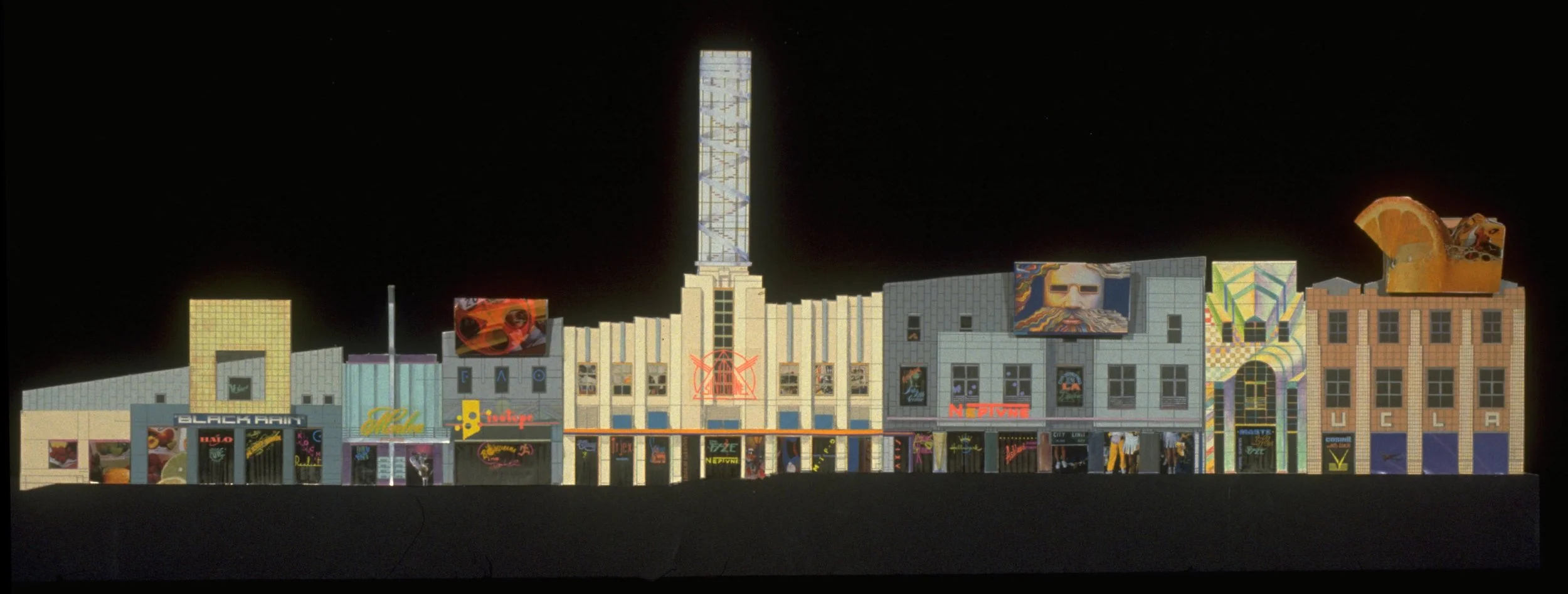 Nighttime cityscape Illustrations for the Universal CityWalk
