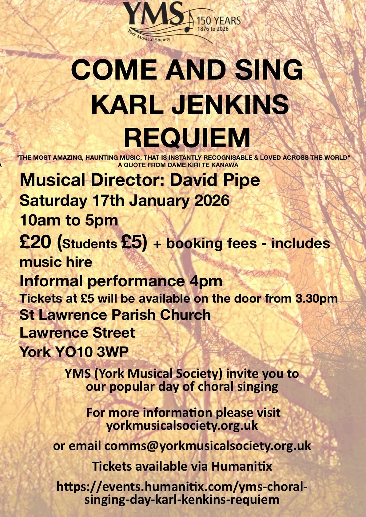 Come and Sing Karl Jenkins Requiem • 2026