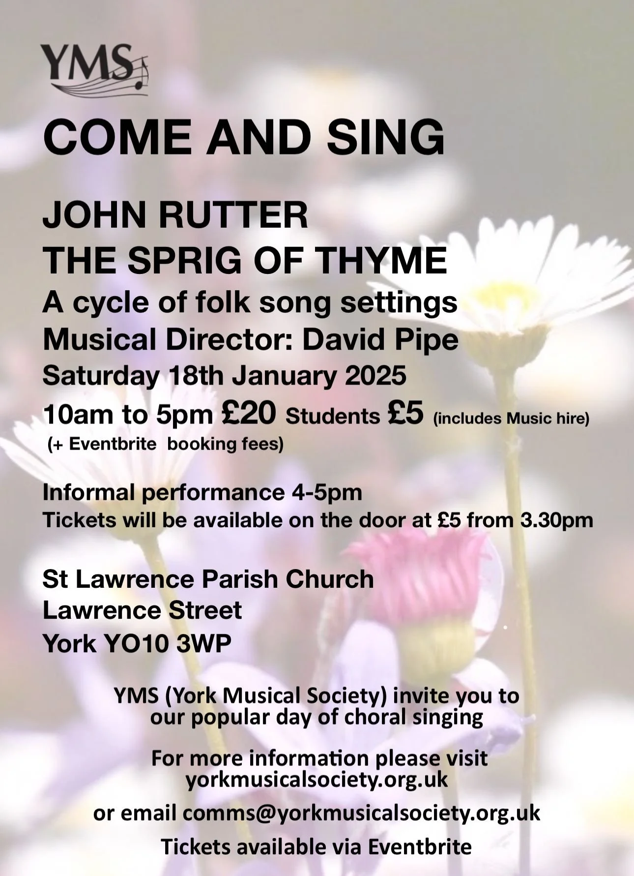 Come and Sing Rutter Sprig of Thyme • 2025