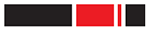 Close-up of a small red rectangular object with black and white accents on a white background.