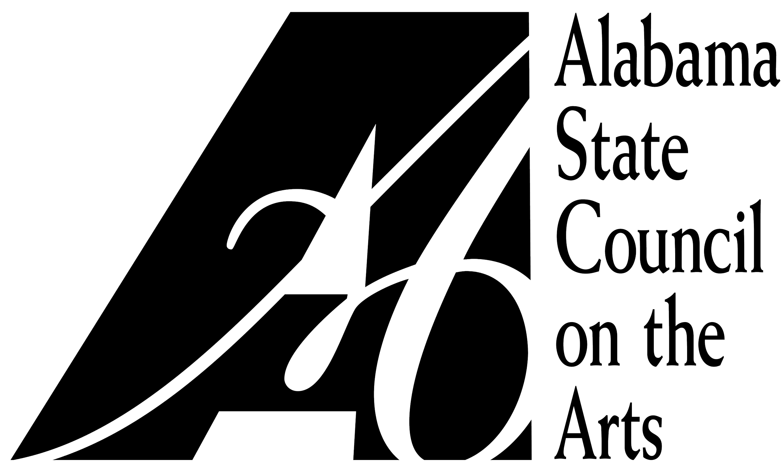 Line art illustration of a ballot box with a ballot being inserted, and the text 'Alabama State Council on the Arts'.