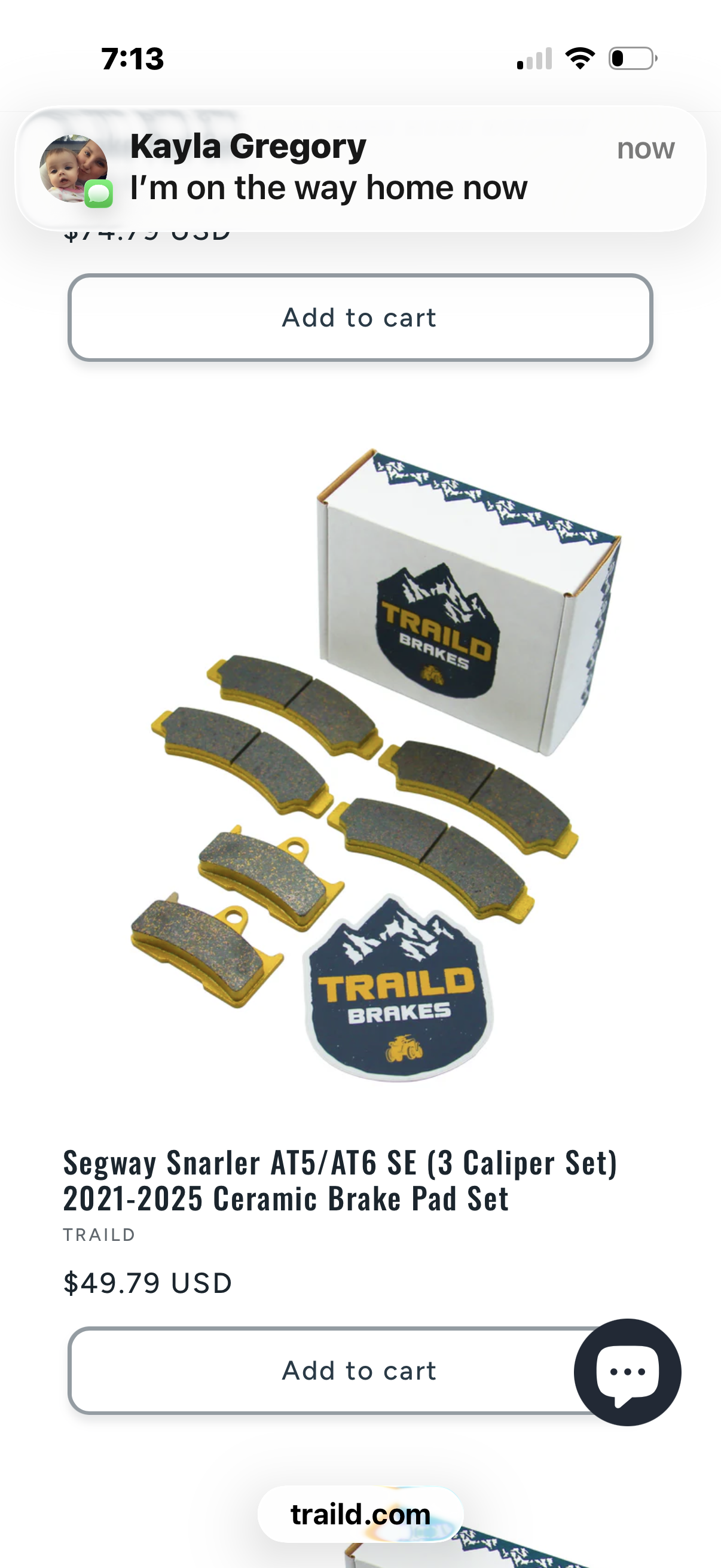 Traild Segway Snarler. AT5/AT6 SE ( 3 Caliper Set ). 2021 - 2025  Ceramic Brake Pad Set