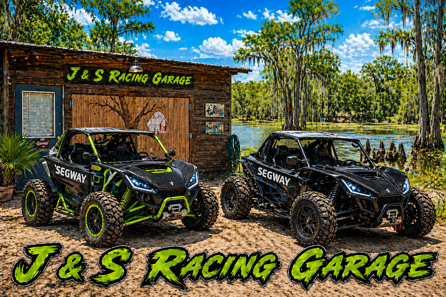 J & S Racing Garage Graphic T-shirt