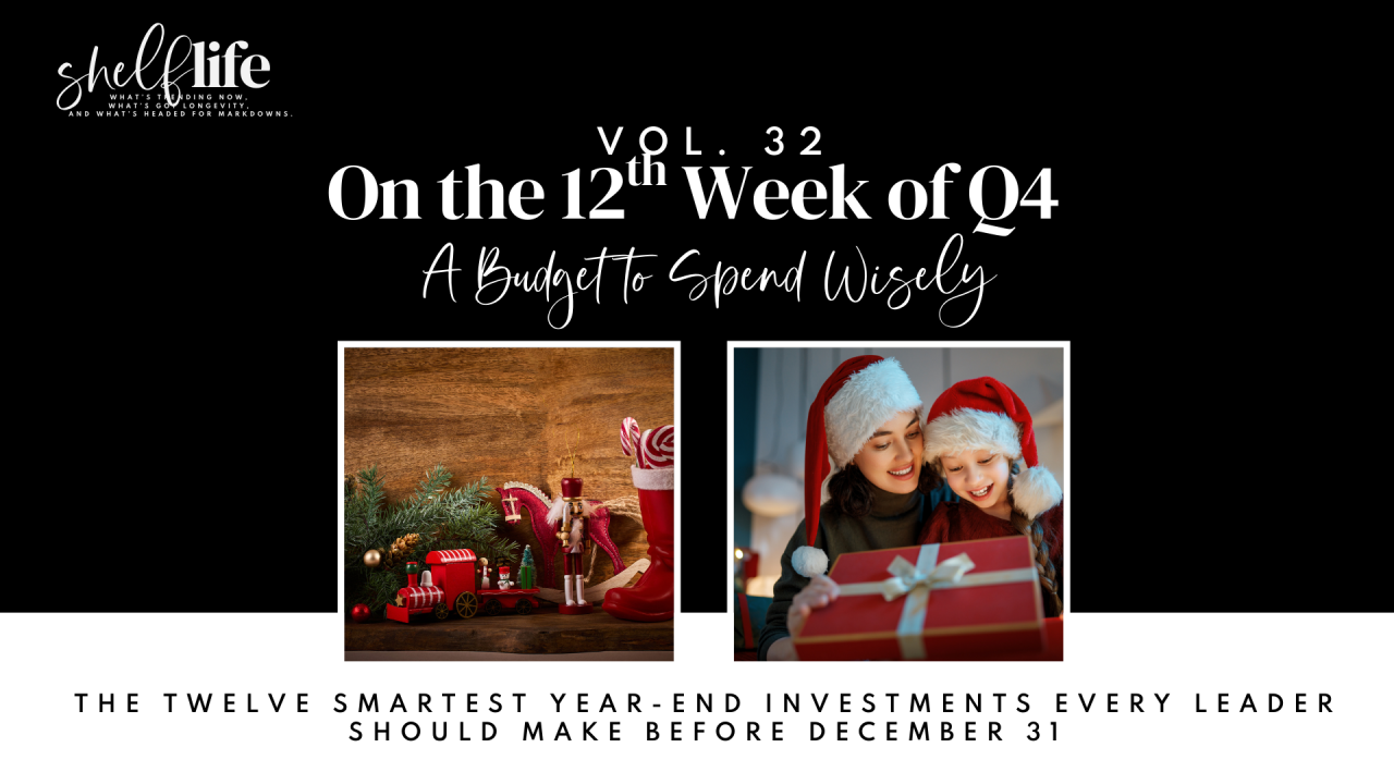 Shelf Life | Vol. 32 – On the 12th Week of Q4, My CFO Gave to Me… A Budget to Spend Wisely