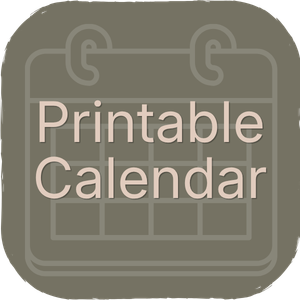 Illustration of a printable calendar with the words 'Printable Calendar' on it.