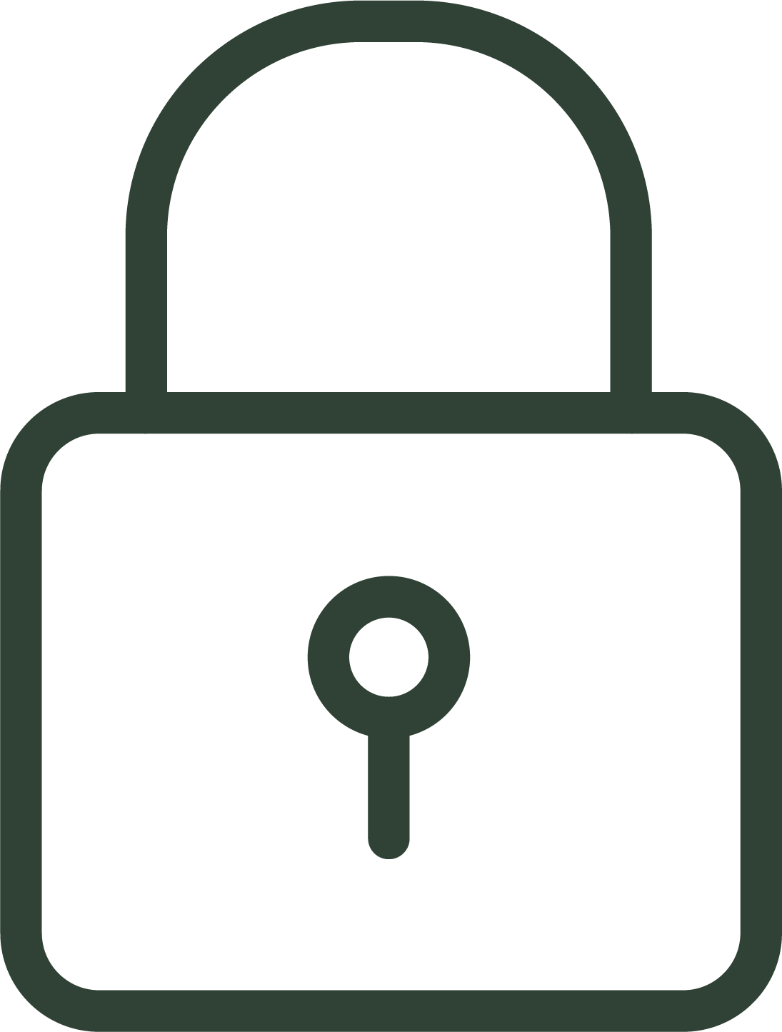 Icon of a padlock, representing security or privacy.