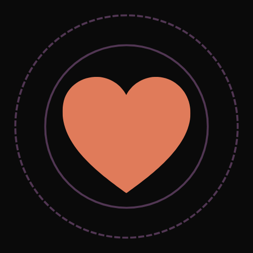Two circles with a heart in the middle depicting an invested consultant.