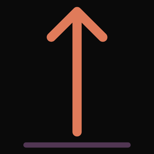 Line below an arrow depicting direct communication.