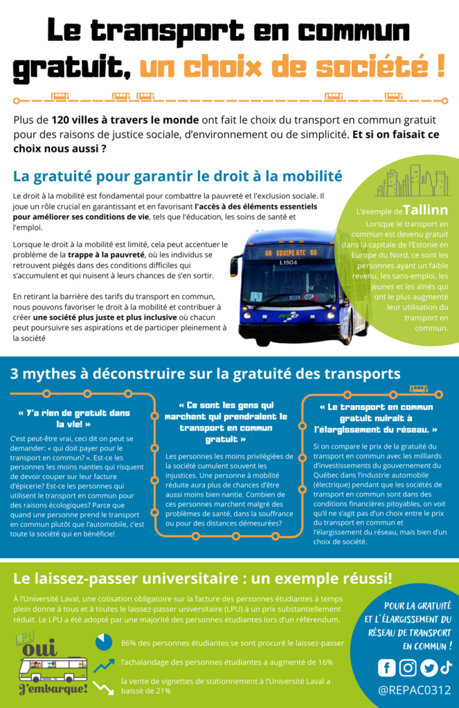 Outil : Le transport en commun gratuit, un choix de société