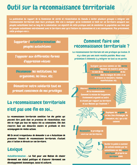 Outil sur la reconnaissance territoriale