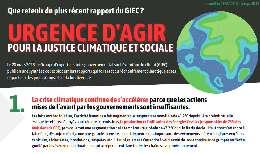 Que retenir du dernier rapport du GIEC?