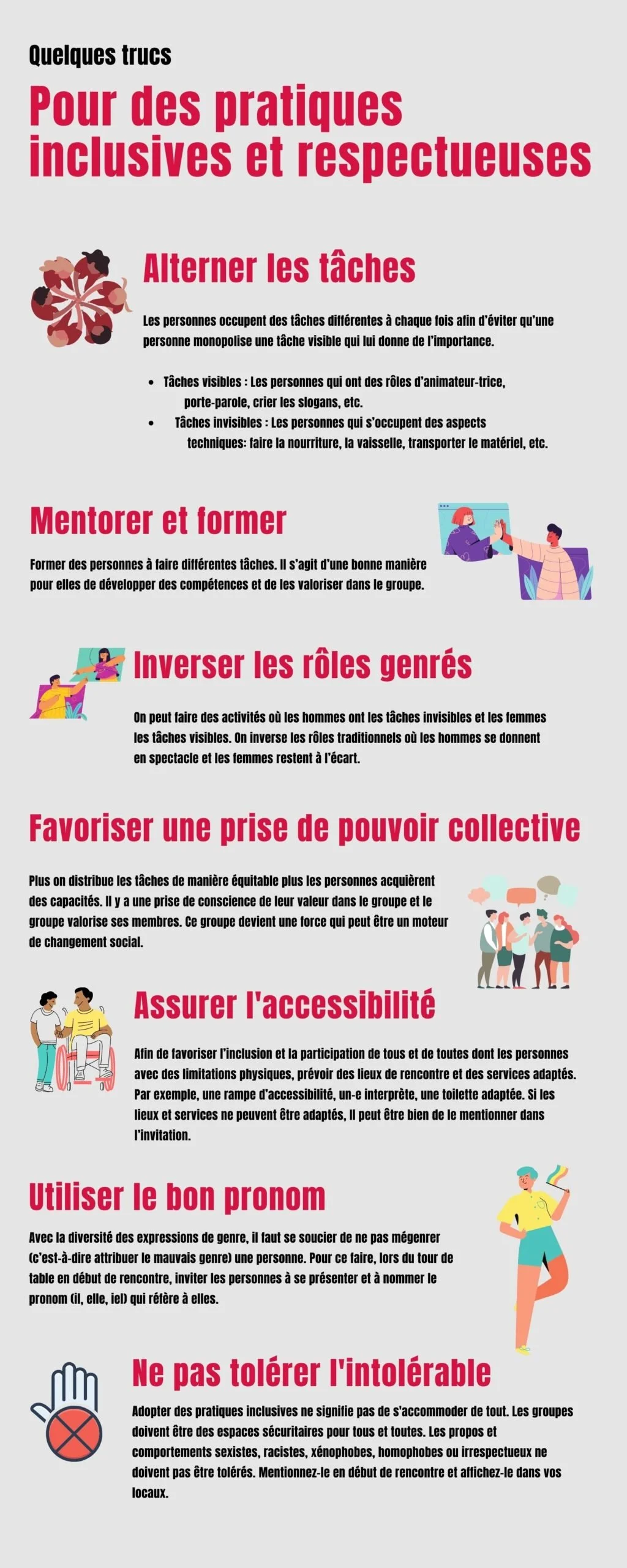 Quelques trucs pour des pratiques inclusives et respectueuses