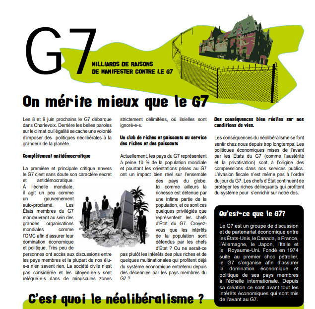 G7 milliards de raisons de manifester contre le G7